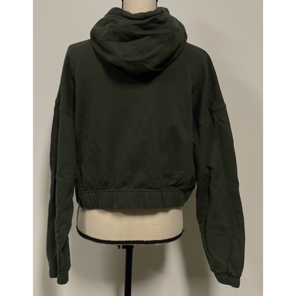 Forever 21 Cropped Terry Hoodie Olive Green Size 0X - Picture 8 of 9